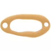 Entrepieza ovalado irregular calado 24x12mm y resina epoxi oro fino - Ocre