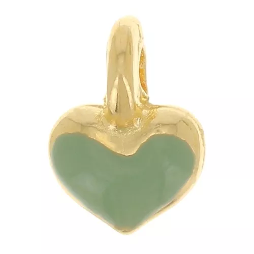 Mini corazón 7x5 mm en resina epoxi - Dorado oro fino - Menta x1