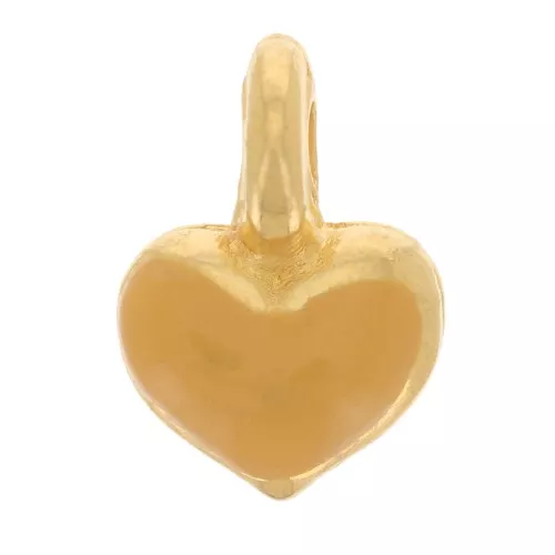 Mini dije de corazón 7x5 mm en resina epoxi - Dorado oro fino - Ocre x1