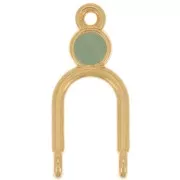 24x11mm 2 anillos colgante araña y resina epoxi Dorado con oro fino - Menta x1