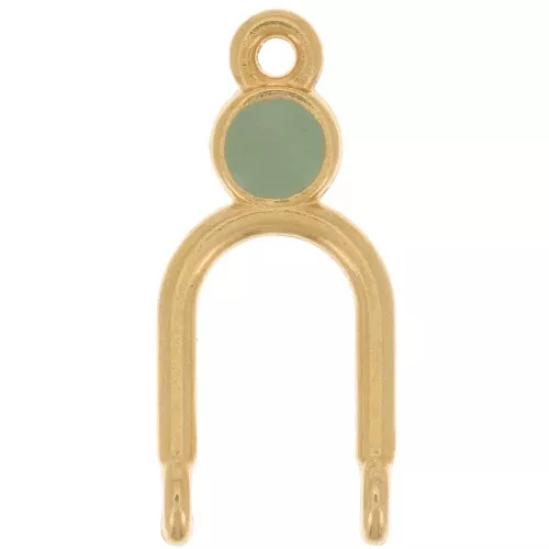 24x11mm 2 anillos colgante araña y resina epoxi Dorado con oro fino - Menta x1