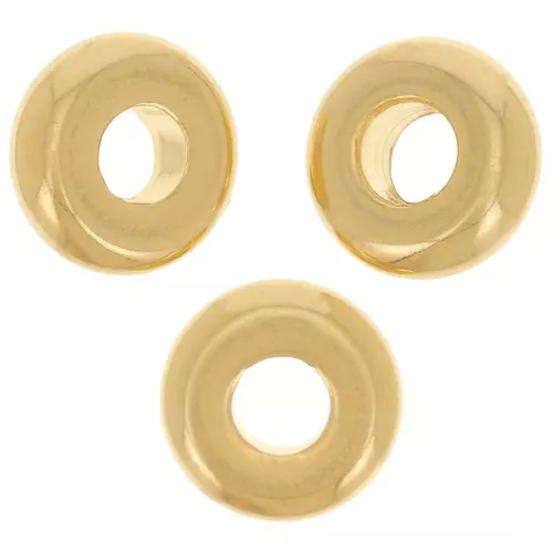 Rondelas lisas 7,5 mm - Dorado oro fino x5