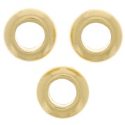 Cuentas arandelas 5 mm agujero grande - Dorado oro fino x5