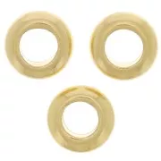 Cuentas arandelas 5 mm agujero grande - Dorado oro fino x5