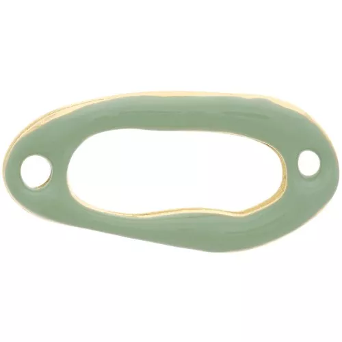 Entrepieza ovalada irregular calada 24x12mm resina epoxi Dorado oro fino Mint x 1