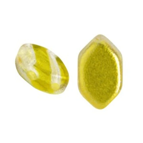 Cuentas de vidrio Paros® by Puca® 7x4 mm - Ice Slushy Pineapple x10g