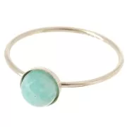 Anillo fino engastado para cabujón de 6 mm - Talla 57 - Gold filled x1