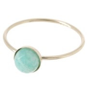 Anillo fino engastado para cabujón de 6 mm - Talla 49 - Gold filled x1