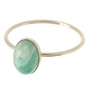 Anillo fino para cabujón 8x6 mm - Tamaño 49 - Gold filled x1