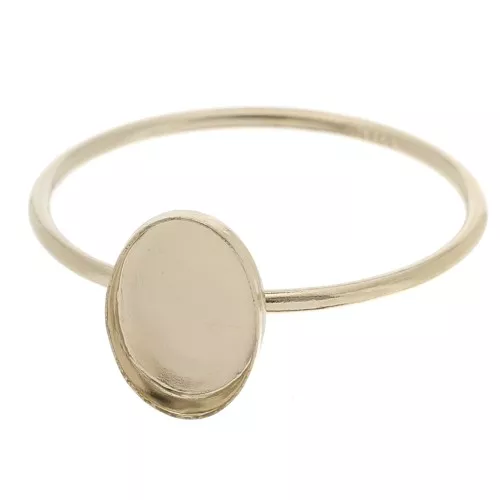 Anillo fino para cabujón 8x6 mm - Tamaño 54 - Gold filled x1