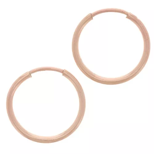 Pendientes de aro 14 mm - Rosa Gold filled x2