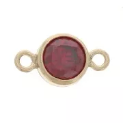 Rojo - Entrepieza redonda de 4,5 mm con óxido de circonio - Gold filled - Granate x1 Entrepieza redonda de 4,5 mm con óxido de circonio - Gold filled - Granate x1