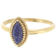 Anillo navette lapis lázuli - Talla 52 - Dorado dorado fino x1
