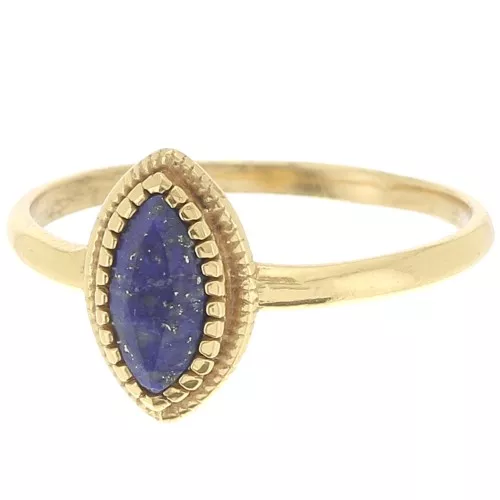 Anillo navette lapis lázuli - Talla 54 - Dorado dorado fino x1