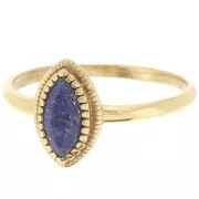 Anillo navette lapis lázuli - Talla 57 - Dorado dorado fino x1