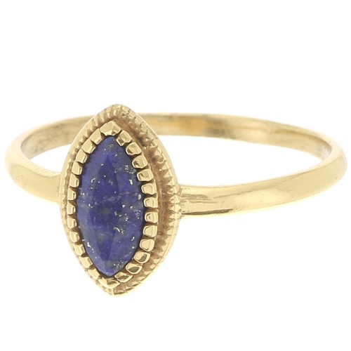 Anillo navette lapis lázuli - Talla 57 - Dorado dorado fino x1