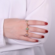 Anillo navette amatista - Talla 54 - Chapado dorado fino x1