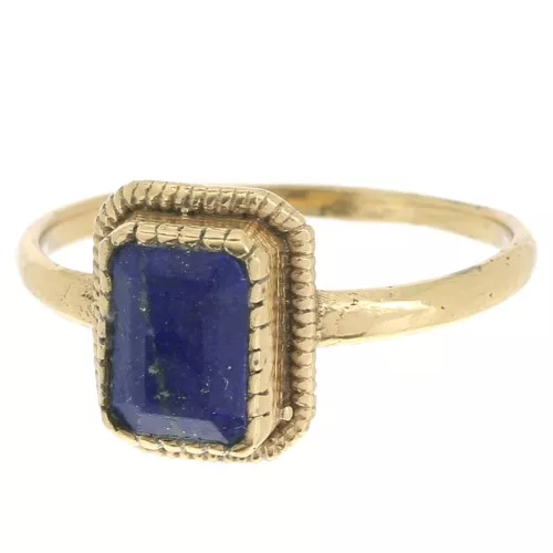 Anillo lapis lázuli - Talla 52 - Dorado x1