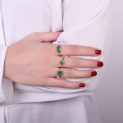 Anillo Ónix Redondo - Talla 54 - Dorado x1