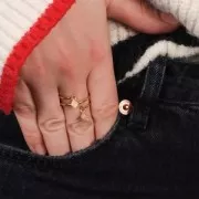 Anillo 2 anillas abiertas - Tamaño 61 - Acero Inoxidable 316L x1