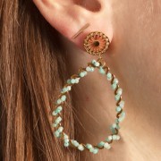 Tachuelas con rosetón calado 12 mm con anilla abierta - Acero inoxidable 316L Dorado x2