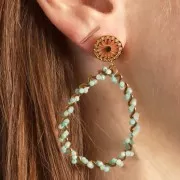 Tachuelas con rosetón calado 12 mm con anilla abierta - Acero inoxidable 316L Dorado x2