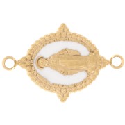 Entrepieza oval 21x13 mm - Patrón virgen - Acero inoxidable 316L Dorado - Blanco x1|raw }}