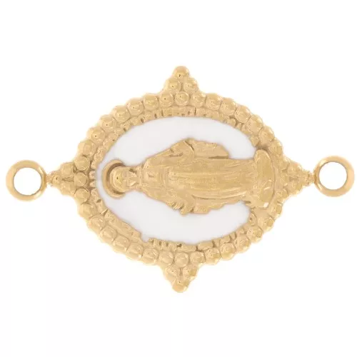 Entrepieza oval 21x13 mm - Patrón virgen - Acero inoxidable 316L Dorado - Blanco x1