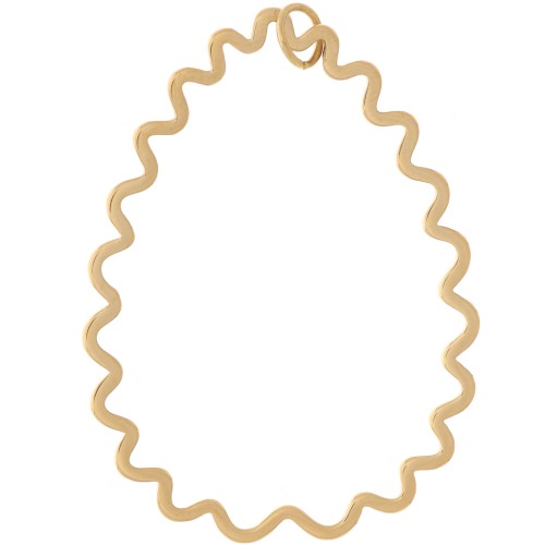 Colgante gota ondulada 41x31 mm - Acero inoxidable 316L Dorado x1