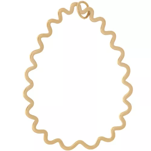 Colgante gota ondulada 41x31 mm - Acero inoxidable 316L Dorado x1