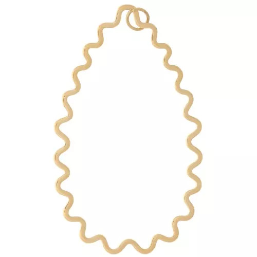 Colgante gota ondulada 51x31 mm - Acero inoxidable 316L Dorado x1