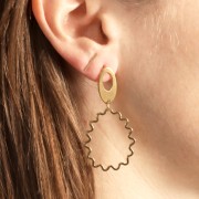 Colgante gota ondulada 31x25 mm - Acero inoxidable 316L Dorado x1