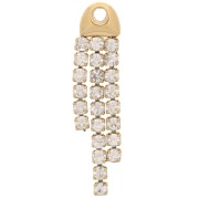 Colgante con flecos de strass 28x6,5 mm - Acero inoxidable dorado 316L - Cristal x1|raw }}