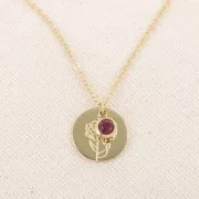 Dije de piedra de nacimiento óxido de circonio Janvier 6mm Acero inoxidable 304L Dorado Siam