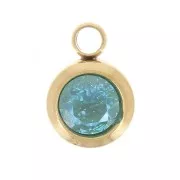 Dije de Oxido de Circonio 6mm Diciembre Acero inoxidable 304L Dorado - Azul