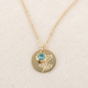 Dije de Oxido de Circonio 6mm Diciembre Acero inoxidable 304L Dorado - Azul