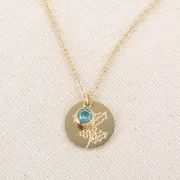 Dije de Oxido de Circonio 6mm Diciembre Acero inoxidable 304L Dorado - Azul