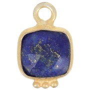 Dije cuadrado 11x7mm Gemstone Charm - Dorado oro fino - Lapis lazulix1