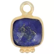 Dije cuadrado 11x7mm Gemstone Charm - Dorado oro fino - Lapis lazulix1