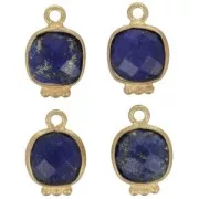 Dije cuadrado 11x7mm Gemstone Charm - Dorado oro fino - Lapis lazulix1
