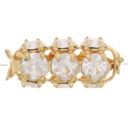 Tubo de perlas con cabujones de cristal Preciosa 16x7 mm - Oro - Cristal x1|raw }}