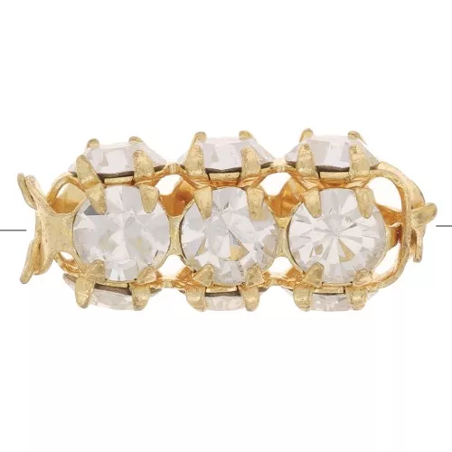 Tubo de perlas con cabujones de cristal Preciosa 16x7 mm - Oro - Cristal x1
