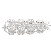 Tubo de perlas con cabujones de cristal Preciosa 20x7 mm - Plata - Cristal x1