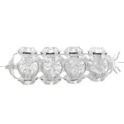 Tubo de perlas con cabujones de cristal Preciosa 20x7 mm - Plata - Cristal x1