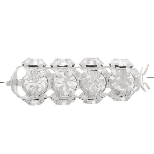 Tubo de perlas con cabujones de cristal Preciosa 20x7 mm - Plata - Cristal x1