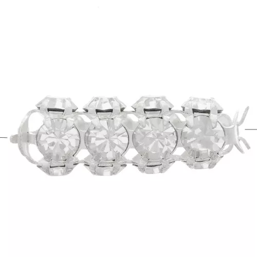 Tubo de perlas con cabujones de cristal Preciosa 20x7 mm - Plata - Cristal x1