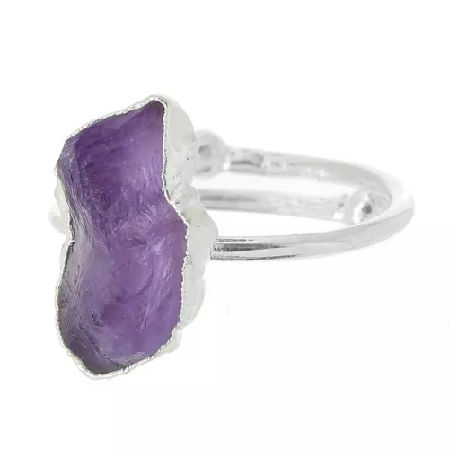 Anillo Druzy - Talla 48 a 56 - Plata 925 - Amatista x1