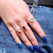 Anillo Druzy - Talla 48 a 56 - Plata 925 - Piedra luna x1