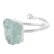 Anillo Druzy - Talla 48 a 56 - Plata de ley 925 - Aguamarina x1|raw }}