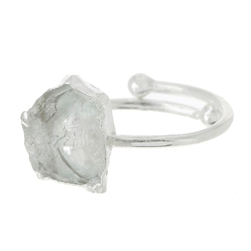Anillo Druzy - Talla 48 a 56 - Plata 925 - Cristal de roca x1